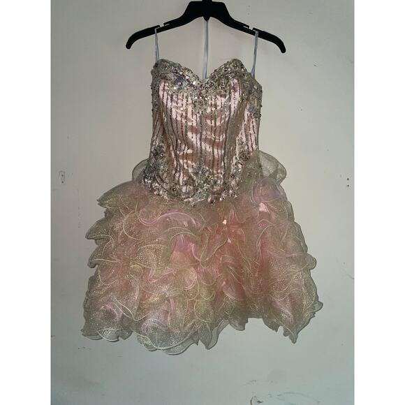 Y2K Moulin Rouge dress pink ruffle - Picture 2 of 12